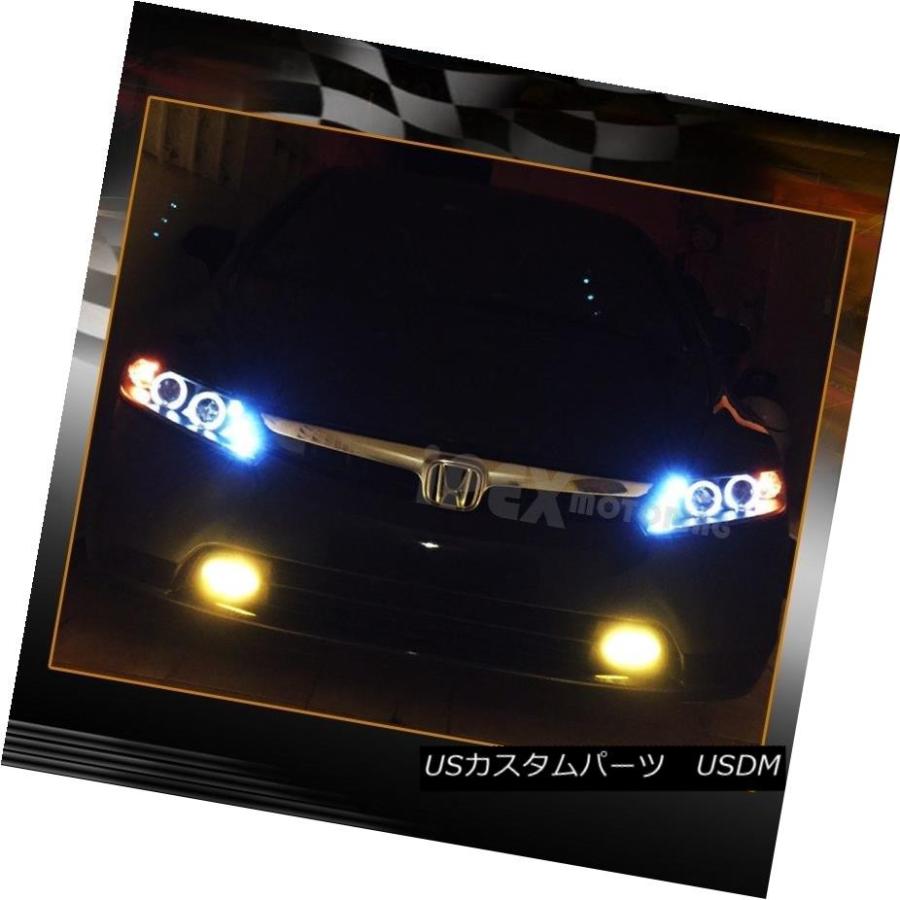 テールライト 光沢ジェット黒2006-2011ホンダシビック4DRハロープロジェクターヘッドライト+テールライト Gloss Jet Black 20の画像