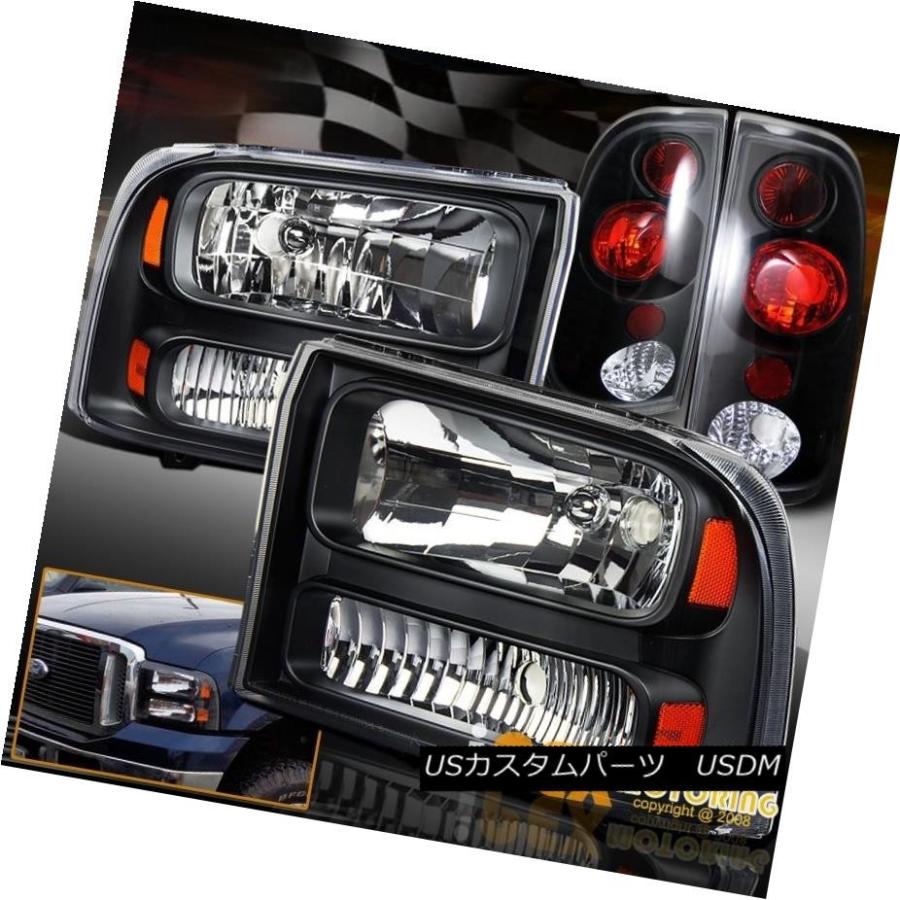 テールライト 1999-2004フォードF250ブラックヘッドライトFaceLift 2005+ルックW /ブラックテールライト 1999-2004