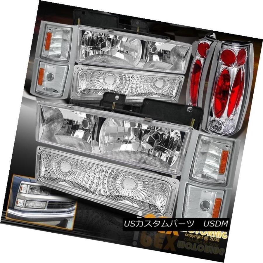 テールライト 1994-1998 Chevy Silverado Tahoe [10Pcs Chrome]ヘッドライト+テールライト+信号 1994-