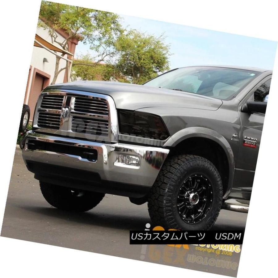 テールライト 09-16 Dodge Ram 1500 2500 3500ダークスモーククワッドヘッドライト+ブラックLEDテールランプ 09-16の画像