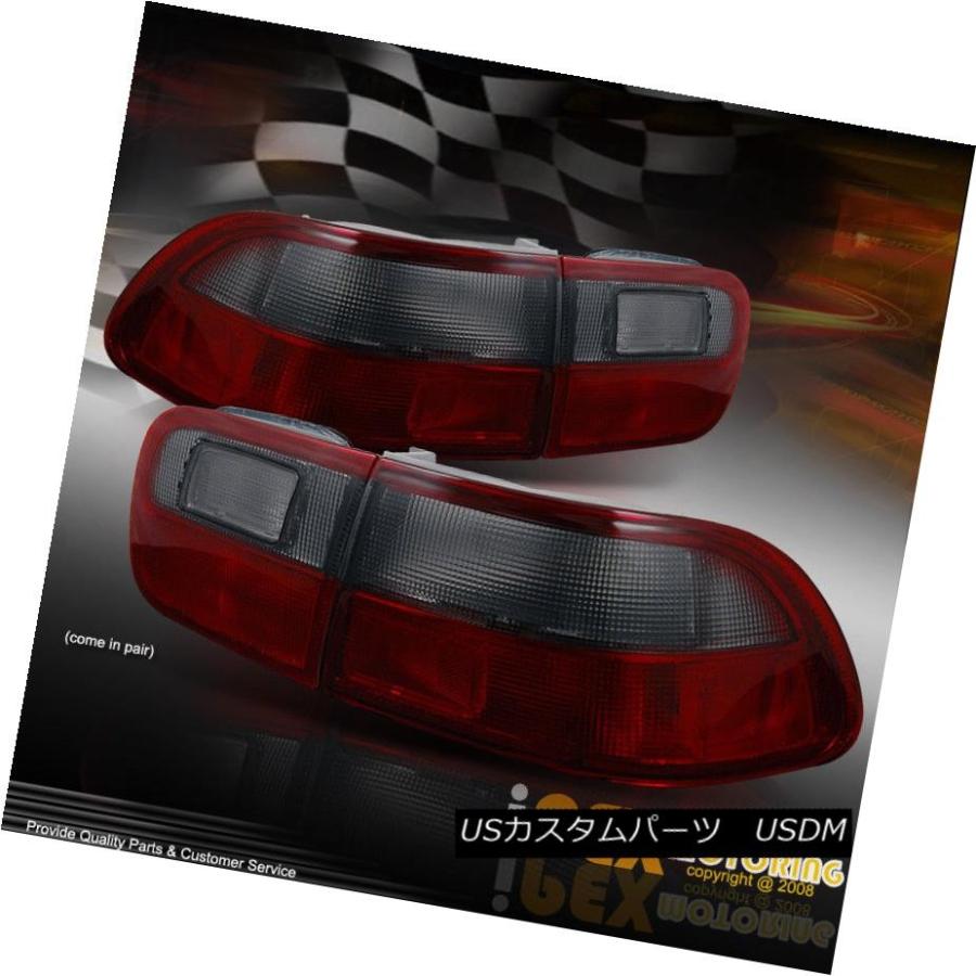 テールライト 1992-1995 Honda Civic COUPE / SEDAN JDMレッド+スモークレンズテールライト4点キット 1992-1
