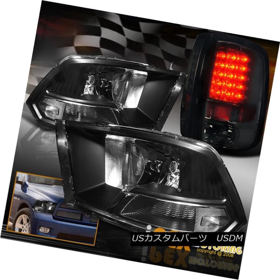 テールライト 2009-2016 Dodge Ram 1500 2500 3500ブラックヘッドライトW / LEDスモークテールライト For 20