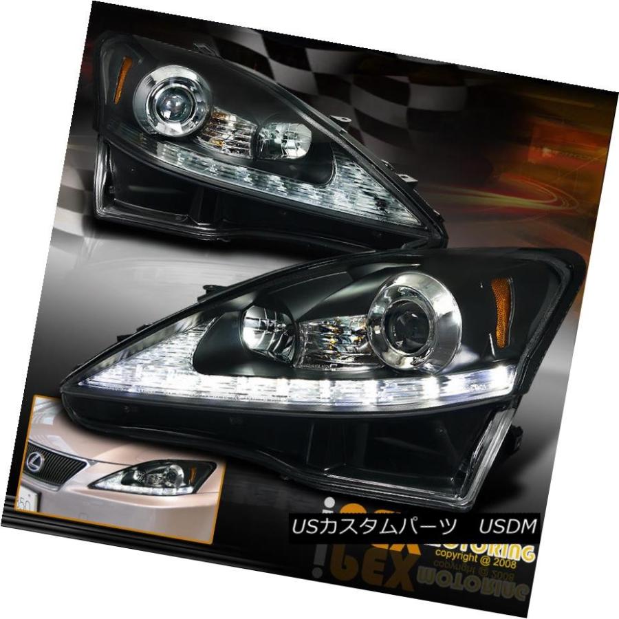 テールライト 2006-2010 Lexus IS250 LED信号プロジェクターJDMブラックヘッドライトヘッドランプ 2006-2010 Lexuの画像