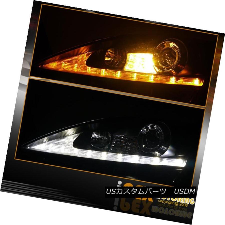 テールライト 2006-2010 Lexus IS250 LED信号プロジェクターJDMブラックヘッドライトヘッドランプ 2006-2010 Lexuの画像