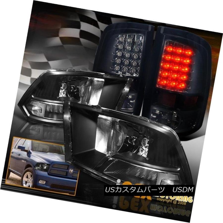 テールライト 09-16 Dodge Ram 1500 2500 3500ブラックヘッドライトW /ダークスモークLEDテールライト 09-16 Do
