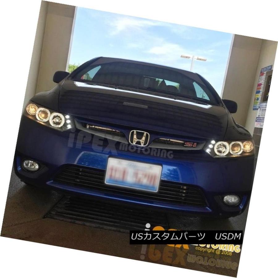 テールライト 2006-2011ホンダシビック2DrハロープロジェクターLEDブラックヘッドライト+煙テールライト 2006-2011 Honda Cの画像