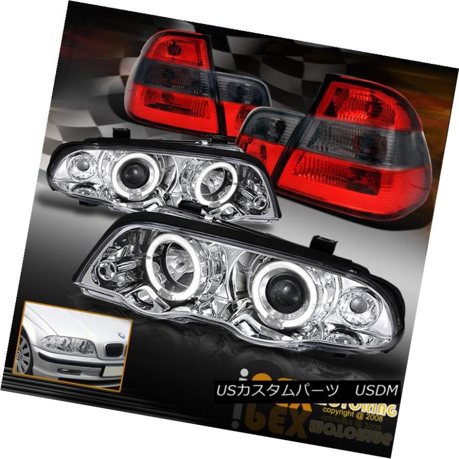 テールランプ NEW 1999-2001 BMW 3続きものE46 4Dr LEDハロープロジェクターヘッドライト+雲煙 \u003c/ wbr\u003e 自動車-ライト、レンズ-車、バイク、自転車