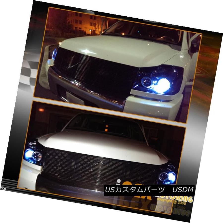 テールライト 2005-2007 Armadaプロジェクター用LEDシャイニーブラックヘッドライト+スモークテールライト For 2005-2007の画像
