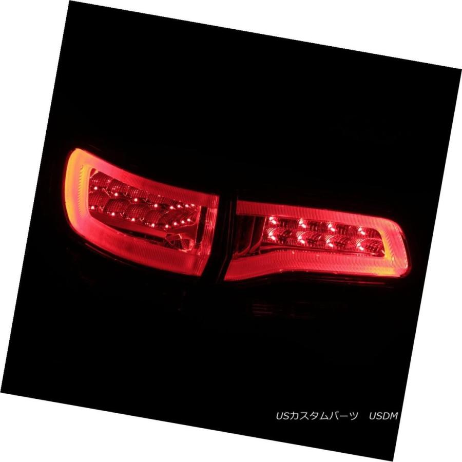 テールライト 2014 2015ジープグランドチェロキーレッドブラックスモークLEDリアブレーキテールライトペア 2014 2015 Jeep Graの画像