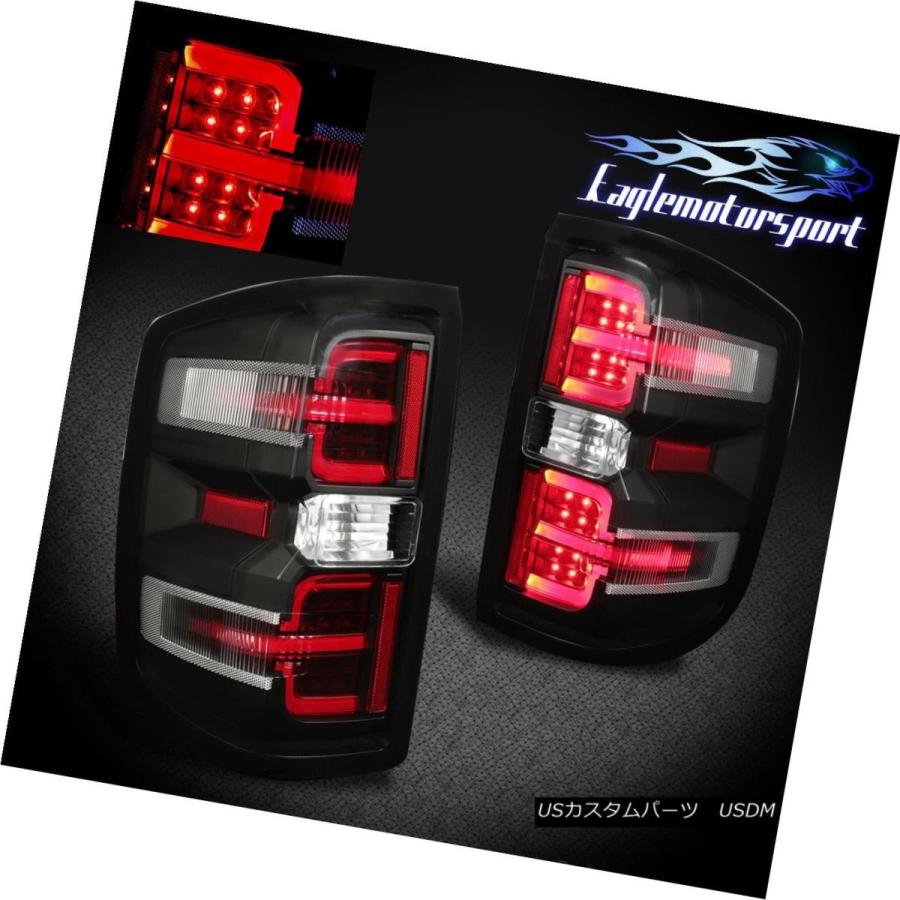 テールライト 2014 2015 2016 2017 Chevy Silverado 1500/2500/3500 LEDブラックブレーキテールライト