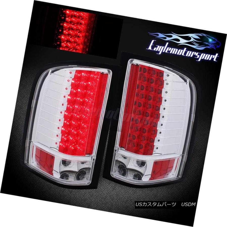 テールランプ 2007年?2014年Chevy Silverado 1500 2500 3500 固定ディスク Chrome LEDリアブレーキテールライト