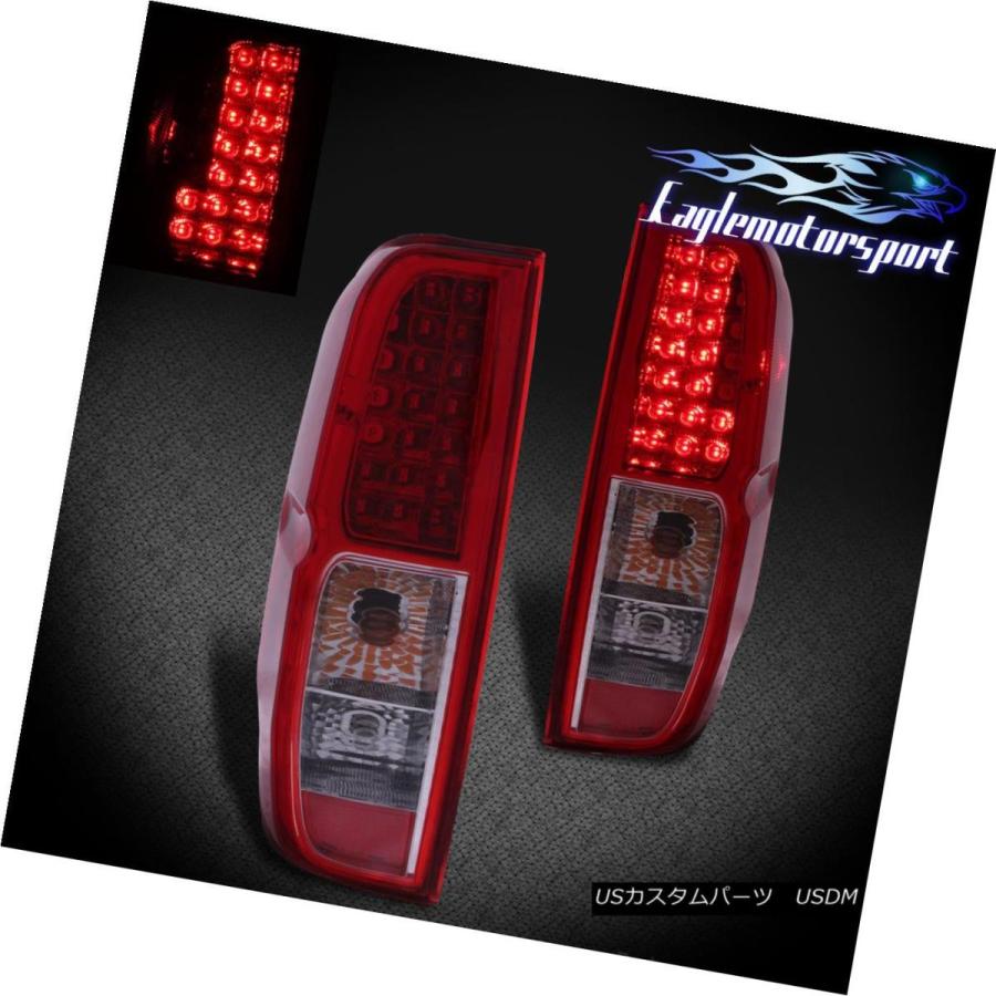 テールライト 2005-2013日産フロンティアLEDレッドクリアテールライトリアブレーキランプペア For 2005-2013 Nissan Fro