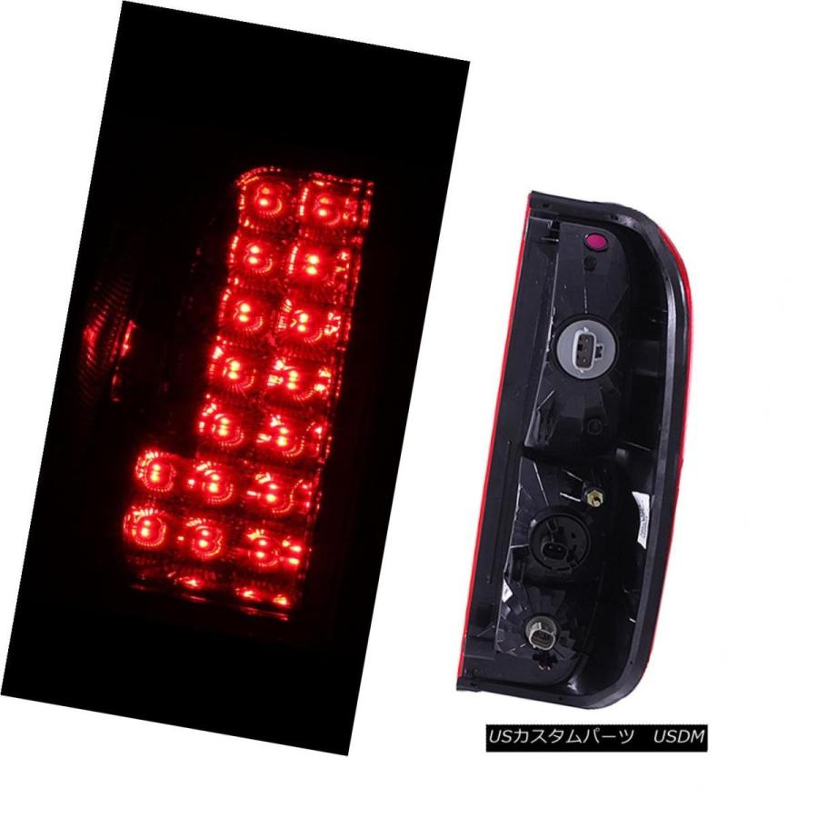 テールライト 2005-2013日産フロンティアLEDレッドクリアテールライトリアブレーキランプペア For 2005-2013 Nissan Froの画像