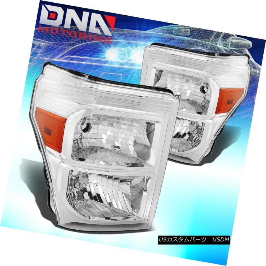 テールライト CHROME AMBERヘッドライト+ 3D LED赤Lバーチームテールランプフィット11-16 SUPER DUTY CHROME Aの画像