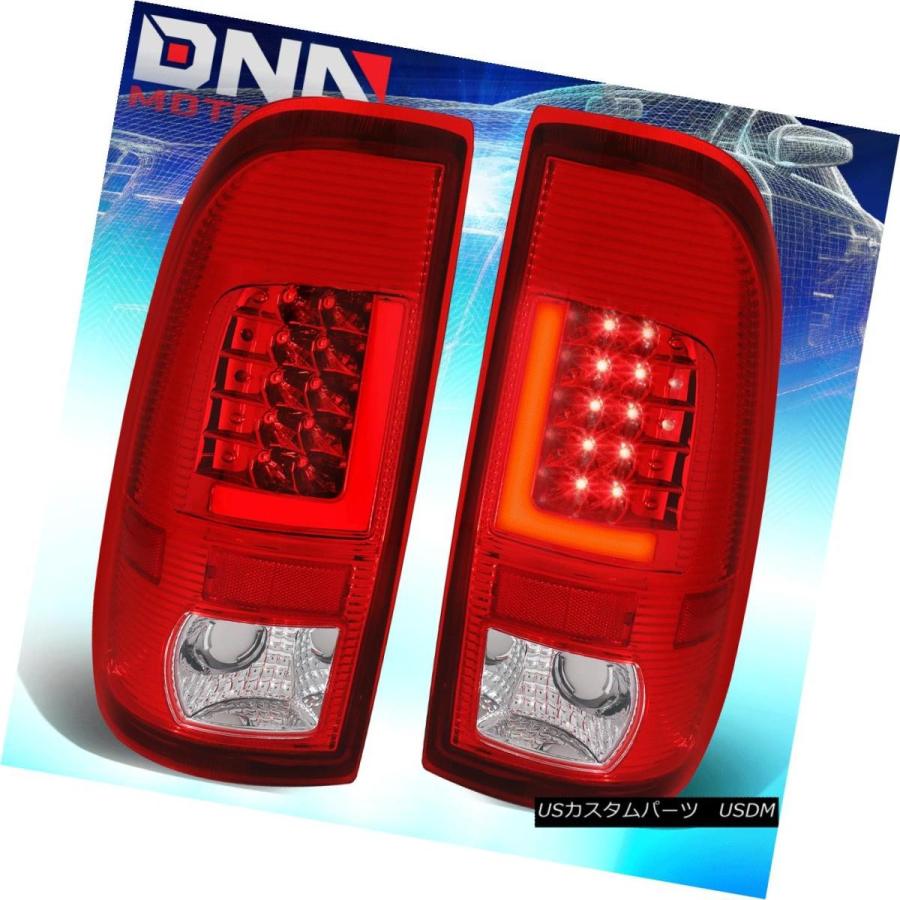 テールライト [3D L-STREAK LED] 97-07 F150用/スーパーデューティクロームレッドテールライトパキングランプ [3D L-ST