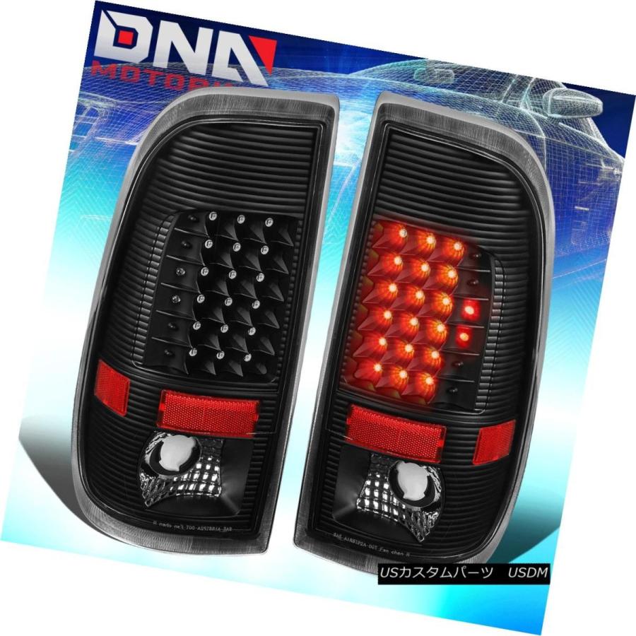 テールライト 97-07 SUPER DUTY F250-550 BLACK LEDテールライトクリアレンズリアブレーキランプ FOR 97-07 S