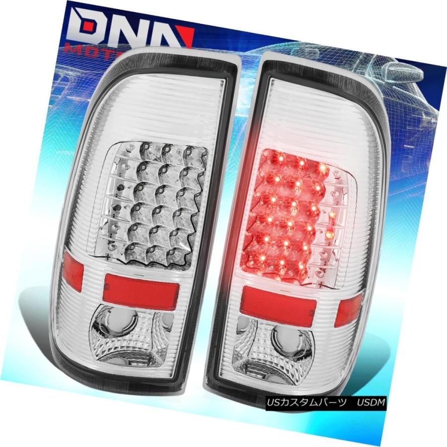 テールライト FOR 08-16 SUPER DUTY F250-550 CHROME LEDテールライトクリアレンズリアブレーキランプ FOR 08