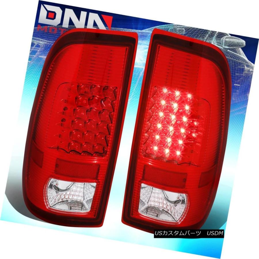 テールライト 97-07 SUPER DUTY F250-550 CHROME LEDテールライトレッドレンズリアブレーキランプ FOR 97-07