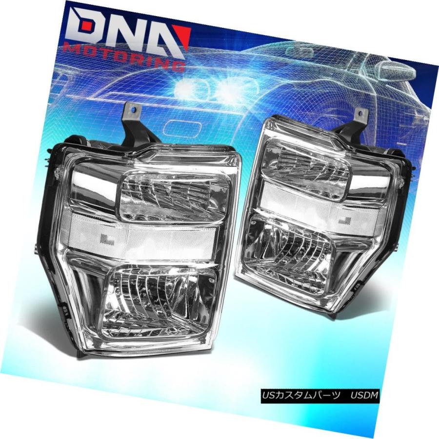 テールライト CHROMEクリアヘッドライト+ 3D LED赤Lバーチームテールランプフィット08-10 SUPER DUTY CHROME CLEAの画像