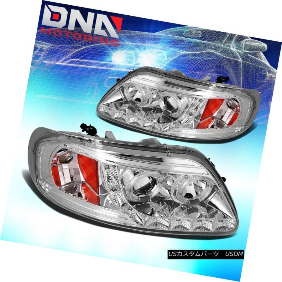 テールライト LED DRLクロームプロジェクターヘッドライト+ 3D赤Lバーチームテールランプフィット97-03 F150 LED DRL CHROの画像