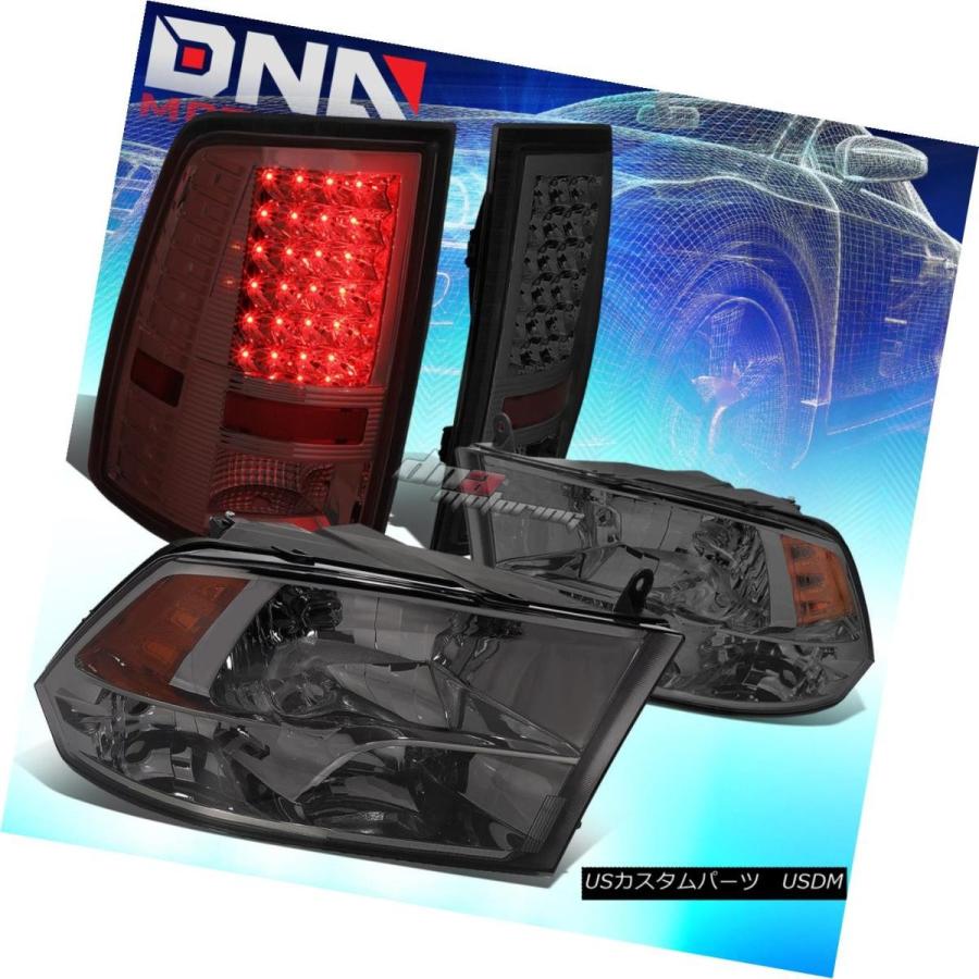 テールライト SMOKED HOUSINGアンバーサイドクワッドヘッドライト+ LED SMOKEDテールランプ10-17 RAM SMOKED HO