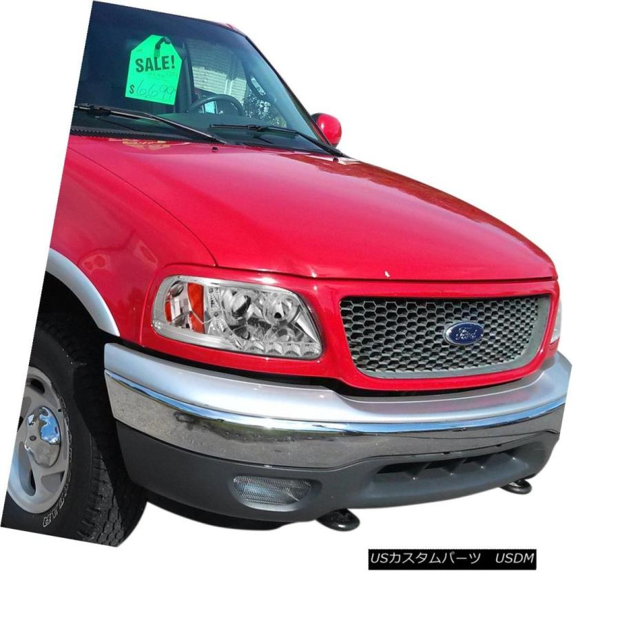 テールライト LED DRL CHROME PROJECTORヘッドライト+ 3D赤Lバーライトテールランプフィット97-03 F150 LED DRの画像
