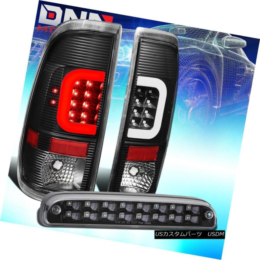 テールランプ [LED C-BAR] FIT 2008-2016フォードスーパーデューティブラックテールライト+第3RD打ちきり照明ランプ [LED C- ライト、レンズ-自動車