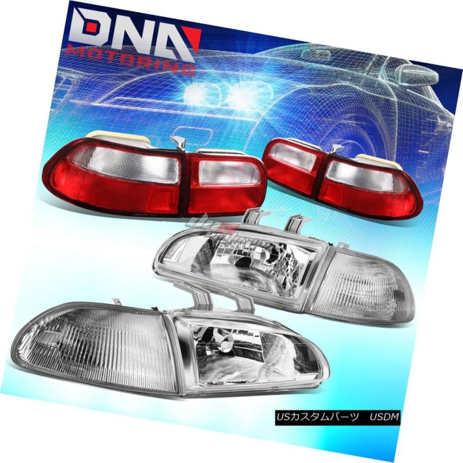 テールライト CHROME CLEAR OE FITMENTヘッドライト+ CORN  ER +テールランプフィット92-95 CIVIC