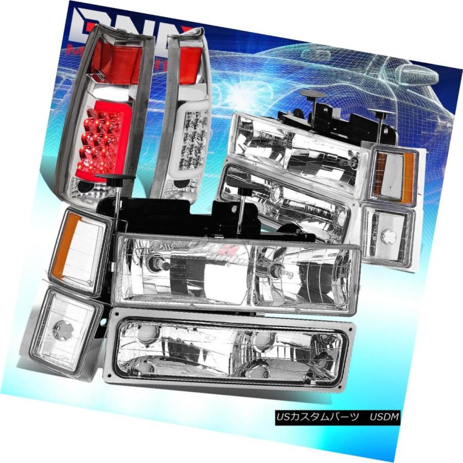 テールランプ GMT400用CHEVY C10 CHROME 8パソコン前照灯+ BUMP \u003cER\u003e + LED + CLEA  \u003c/ w 車、バイク、自転車-自動車-その他ライト