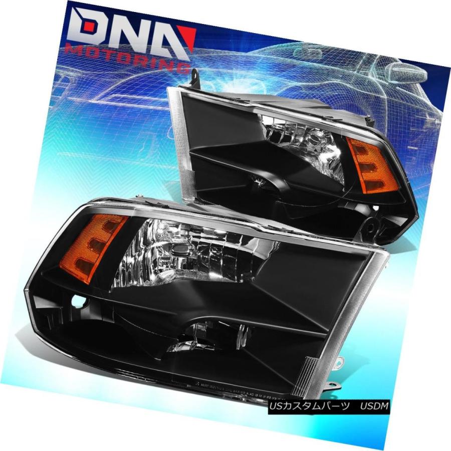 テールライト BLACK QUADアンバーサイドヘッドライト+ 3DレッドLバーLED BLACK TAIL LAMP FIT 10-17 RAM Bの画像