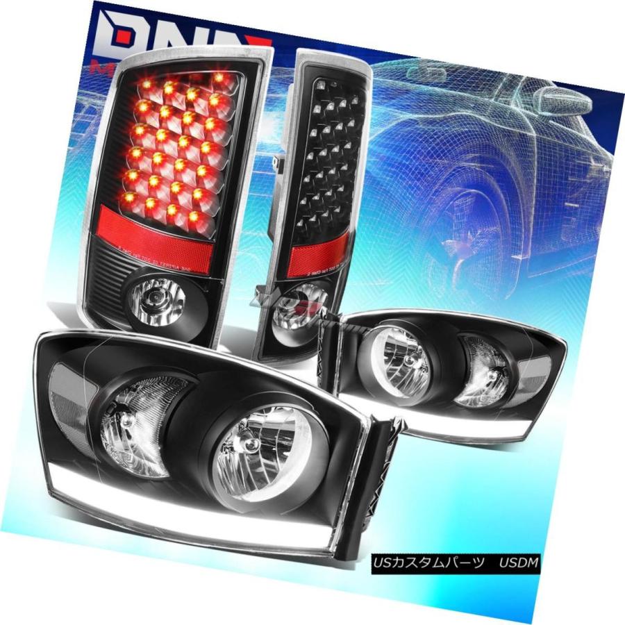 テールライト BLACK HOUSING CLEAR HEADLIGHT + DRL +  </ wbr>クリアLEDブレーキテールライトフ