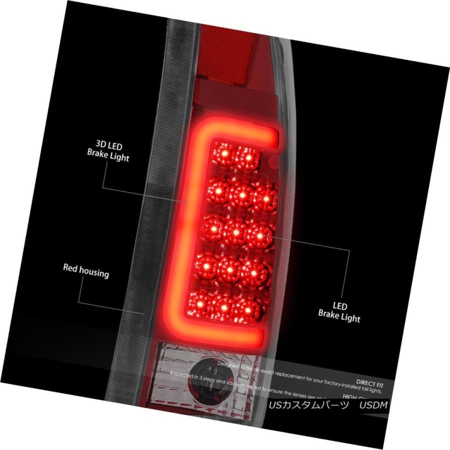 テールライト RED LENS CHROME 3D U-HALO LEDテールブレーキライト、88-00 GM C / K 1500/2500/350の画像