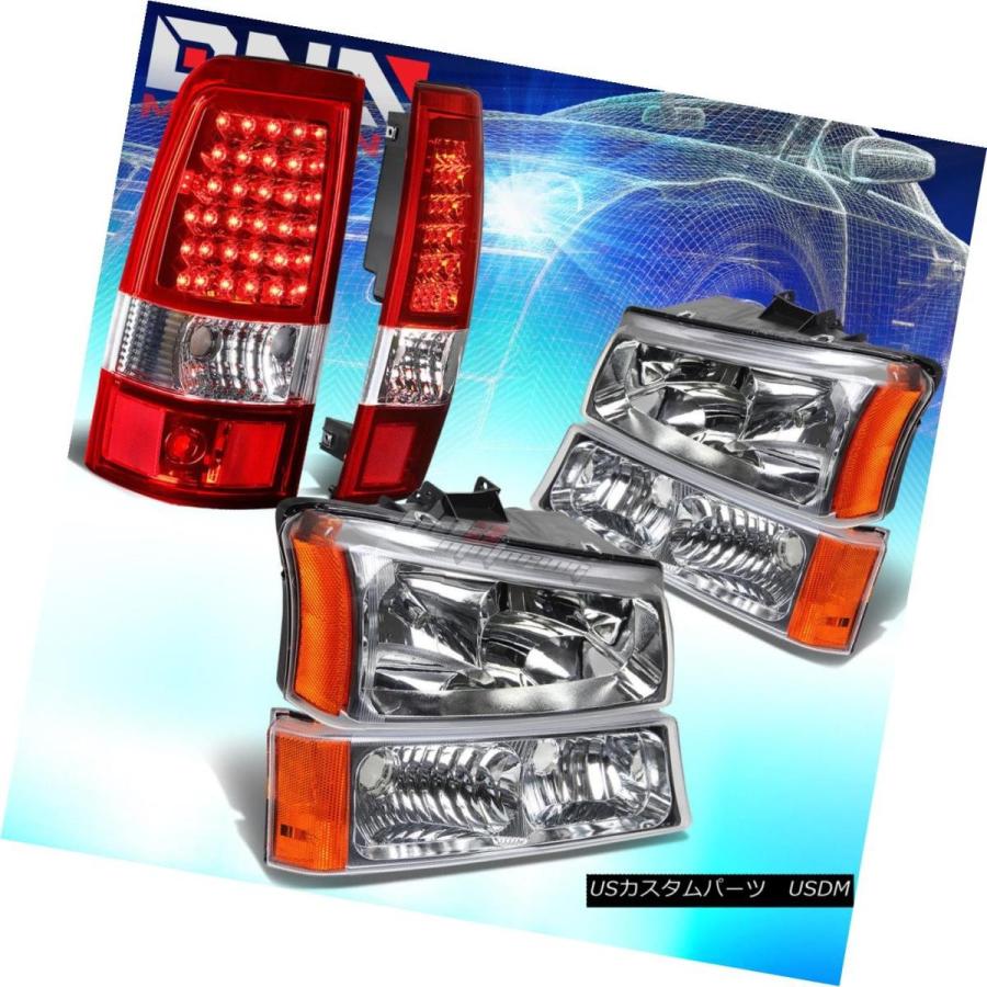 テールライト FOR 03-07 CHEVY SILVERADO CHROMEクリスタルヘッドライト+ BUMP  ER +