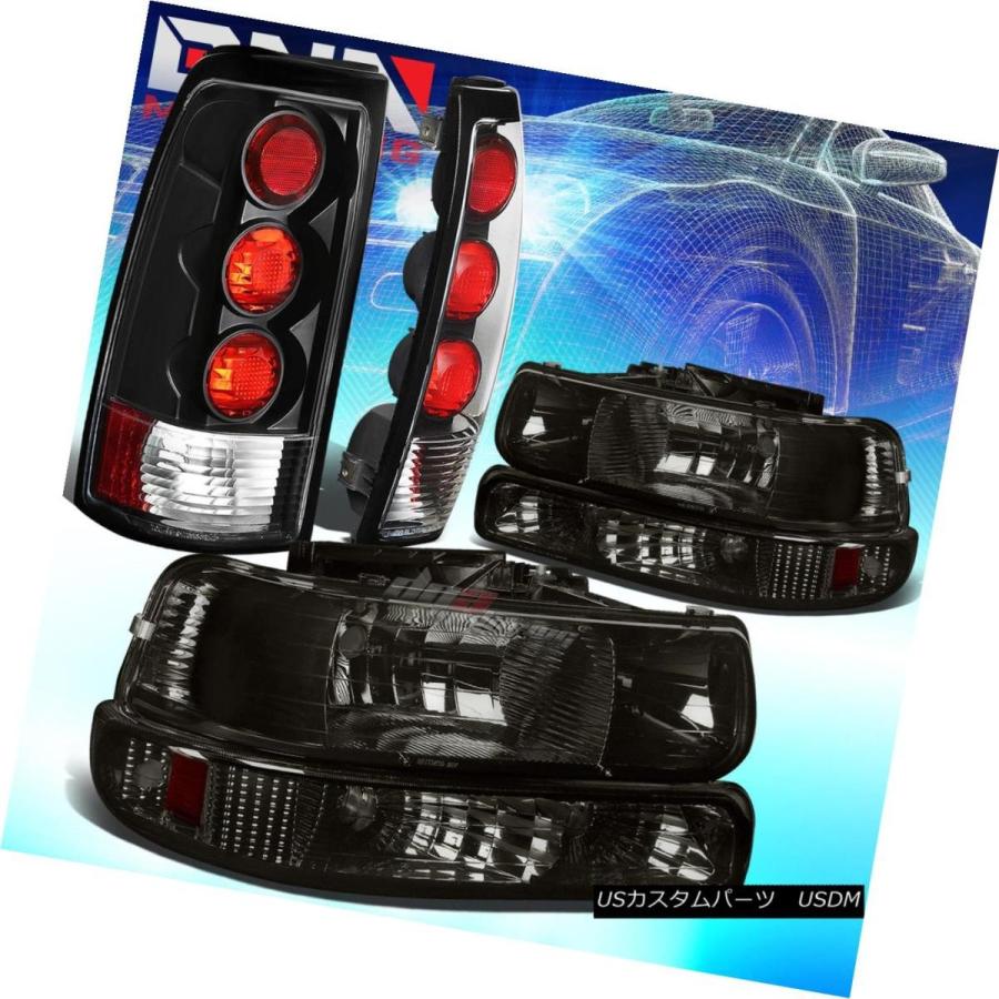 テールライト ソーキーアンバーバンパーヘッドライト+ BLAC  K ALTEZZAテールライトフィット99-02 CHEV