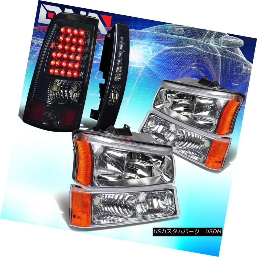 テールライト FOR 03-07 CHEVY SILVERADO CHROME CRYSTAL HEADLIGHT + BUMP  ER +