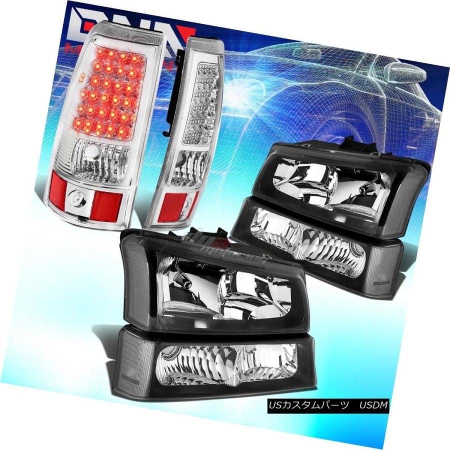 テールライト FOR 03-07 CHEVY SILVERADO BLACKヘッドライト+クリーナー R BUMPER +