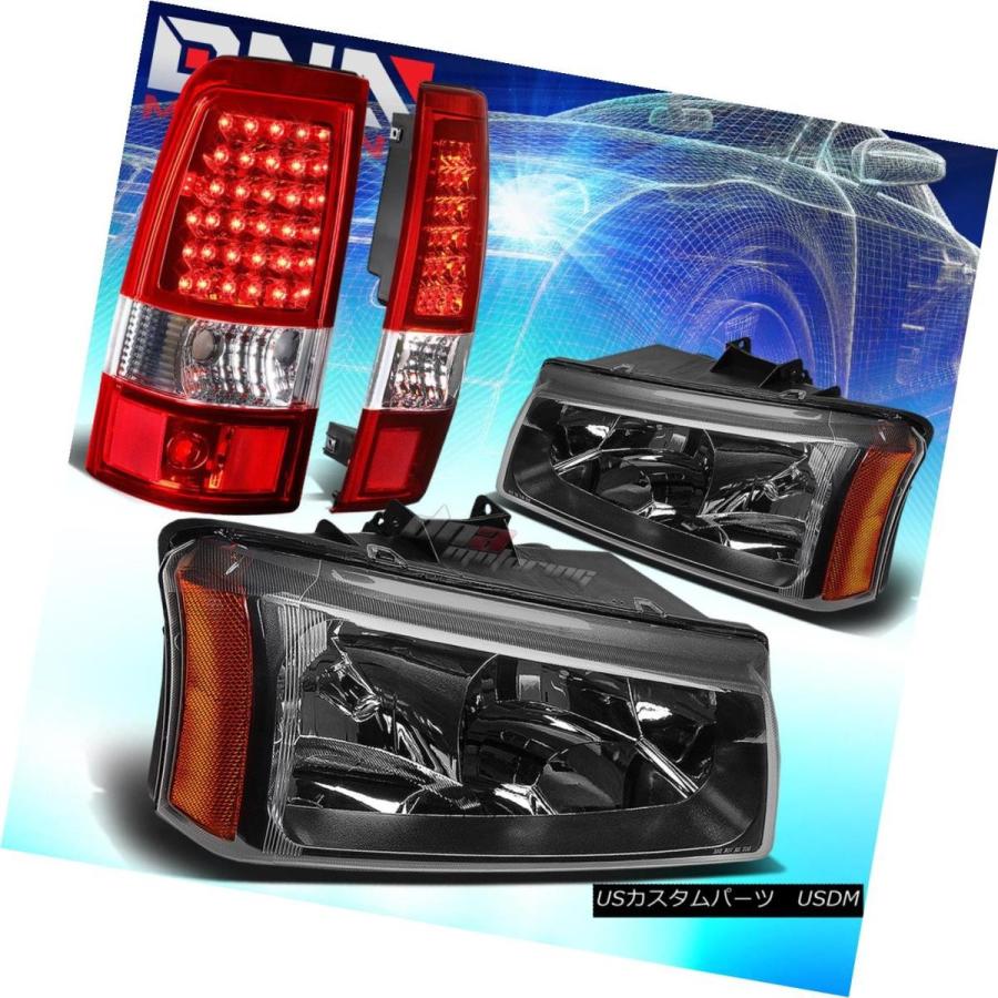 テールライト FOR 03-07 CHEVY SILVERADO BLACK CRYSTALヘッドライト+ CHRO  ME