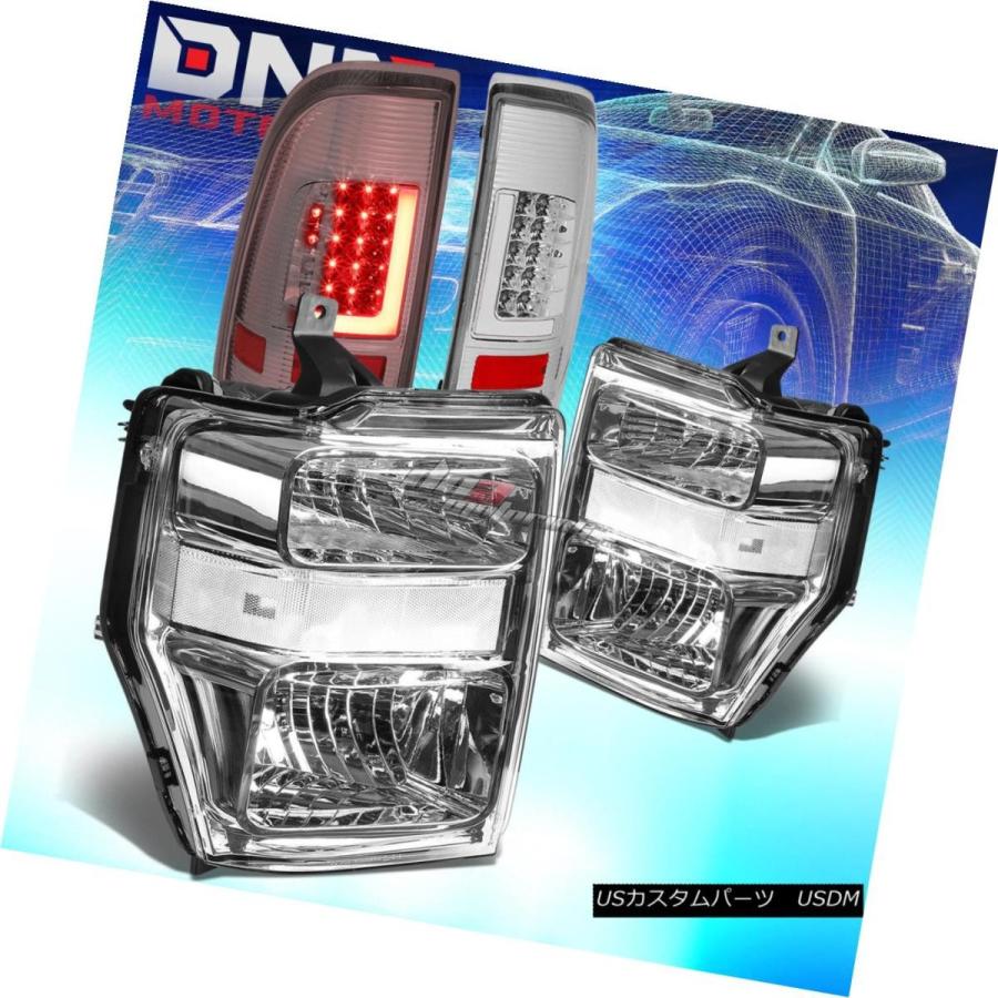 テールライト クリアシグナルクロムヘッドライト+ 3D LED Lバークロームテールランプフィット08-10スーパーDUTY CLEAR SIGNAL