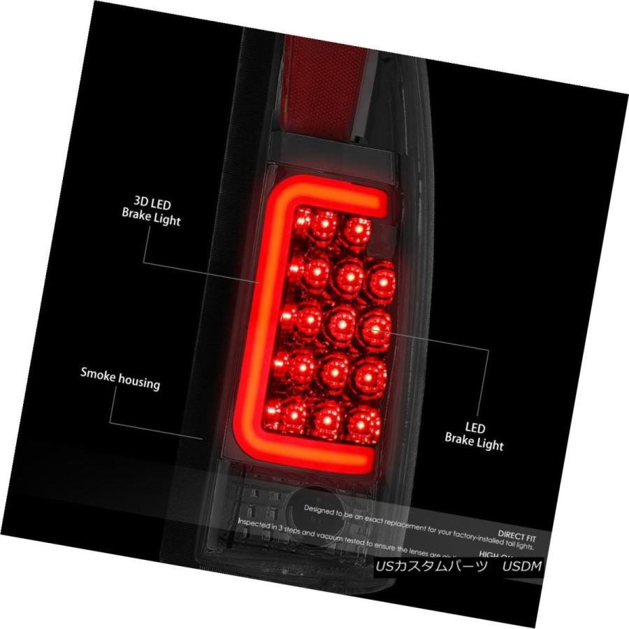 テールライト [3D LED Cバー] 1988-2000チェビーC / Kピックアップクロムテントテールライトブレーキランプ [3D LED C-Bの画像