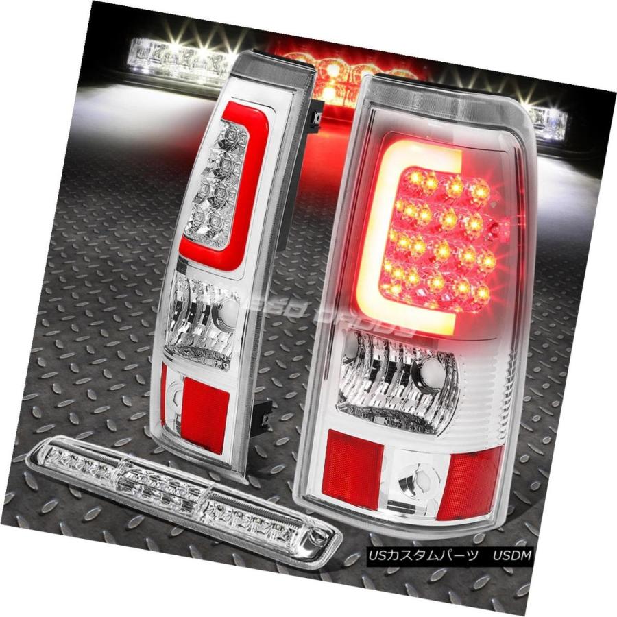 テールライト CHROME HOUSING CLEAR 3D LEDテールライト+ 3RDセンターブレーキ灯03-07 SILVERADO CHROM