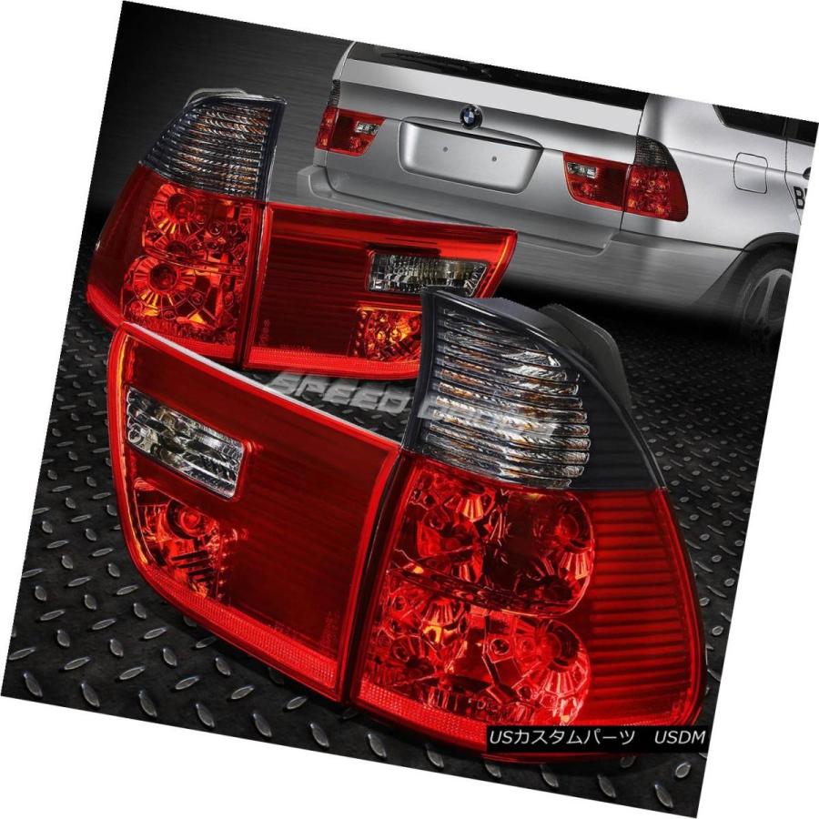 テールライト 2000-2006年用BMW X5 E53煙感知住宅用赤色レンズリアテールライトブレーキランプペア FOR 2000-2006 BMW