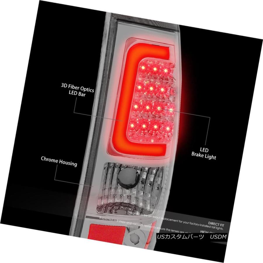 テールライト [3D LED C-BAR] 2003-2007 CHEVYシルバードクロームクリアブレーキテールライト/ランプ用 [3D LED C-の画像