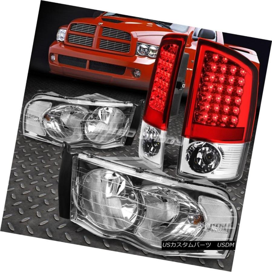 テールライト CHROME HEADLIGHT + CLEA  Rコーナー+レッドLEDブレーキリアテールライト02-05ド