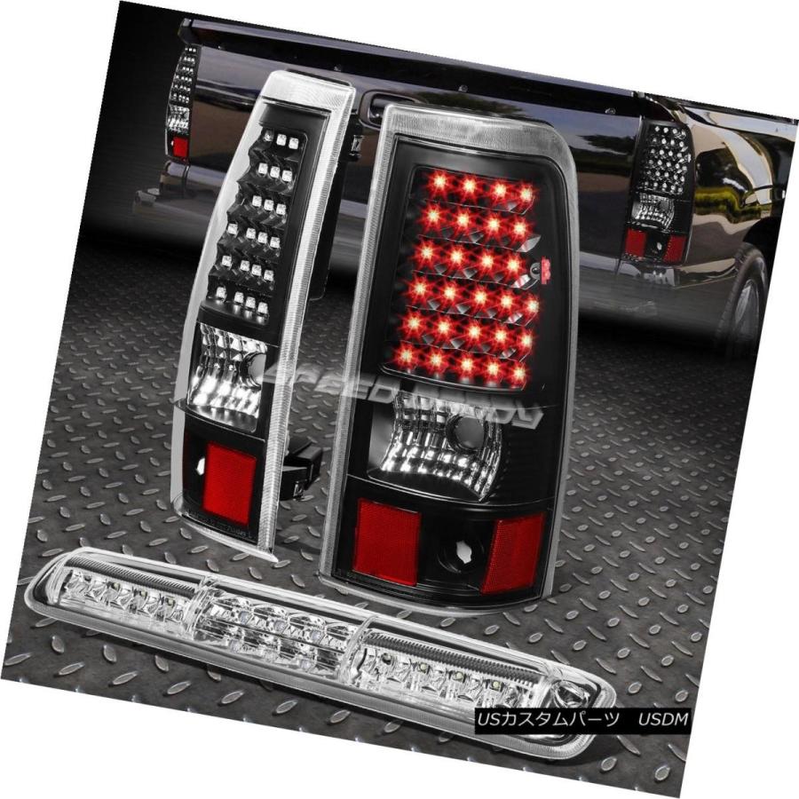 テールライト BLACK RED LED TAIL + CHROME 3RD BRAKE＆CARGOライト03-07 CHEVY SILVERADO