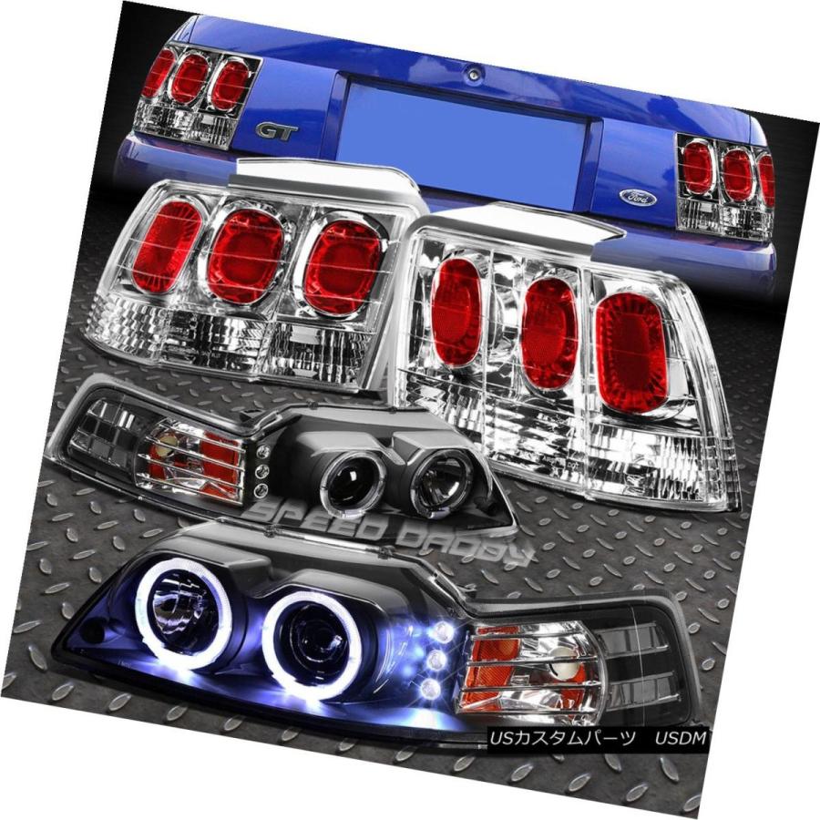 テールライト 黒ハロープロジェクター+ DRLヘッドライト+ CHRO  99-04 MUSTANGのためのME ALTEZ