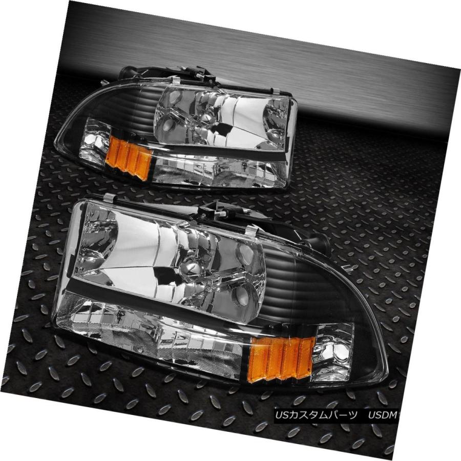 テールライト BLACK 1PC HEADLIGHT + BUMP  97-04 DODGE DAKOTA用ER + SMOKED ALTEの画像