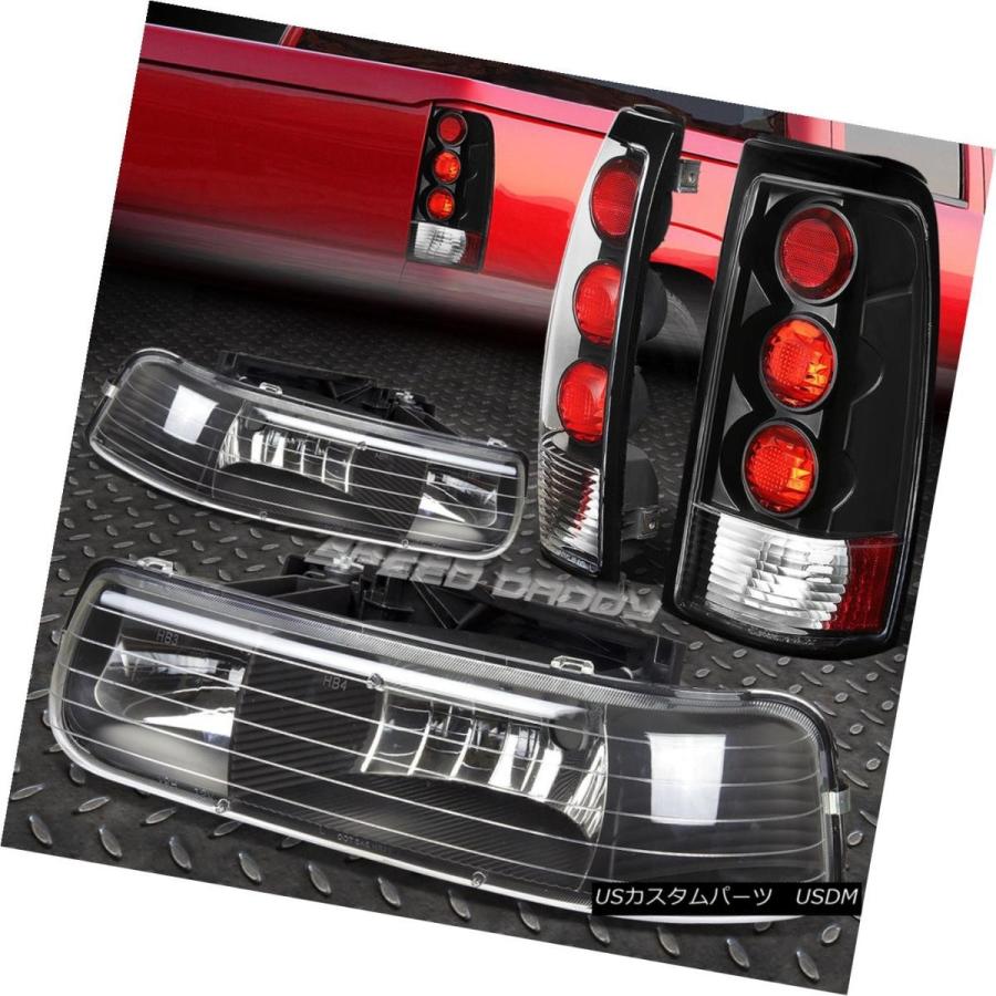 テールライト ブラッククリスタルヘッドライト+コーン 99-02 CHEVY SILVERADO用ER + ALTEZZAリ