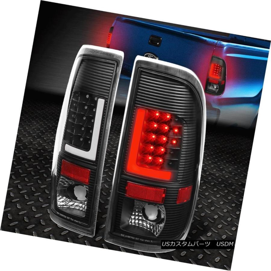 テールライト [3D LED L-BAR] 1997-2007フォードスーパーデューティブラッククリアテールライトブレーキランプ [3D LED L-