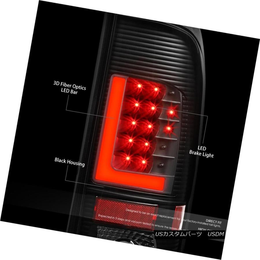 テールライト [3D LED L-BAR] 1997-2007フォードスーパーデューティブラッククリアテールライトブレーキランプ [3D LED L-の画像