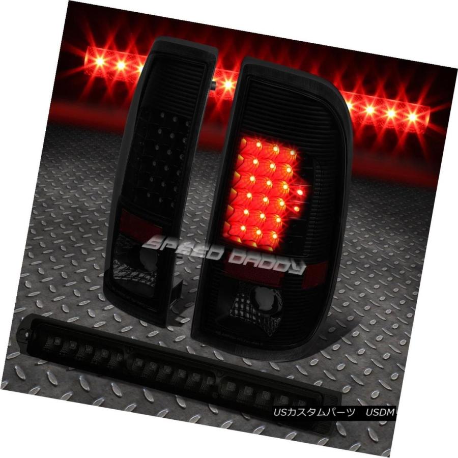 テールライト BLACK HOUSING SMOKED LENS LEDテールライト+第3ブレーキランプ97-03 F150 / F250 BLACK
